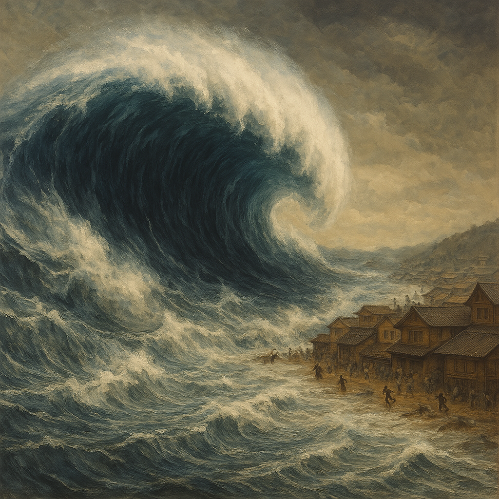En 1896, un tsunami frappe un festival shintoïste sur la plage de Sanriku, au Japon ; 27 000 personnes sont tuées, 9 000 sont blessées et 13 000 maisons sont détruites.